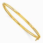 14K Yellow Gold Polished Hinged Bangle - Product Photo