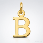 14ky Cutout Letter B Initial Pendant - Lifestyle View