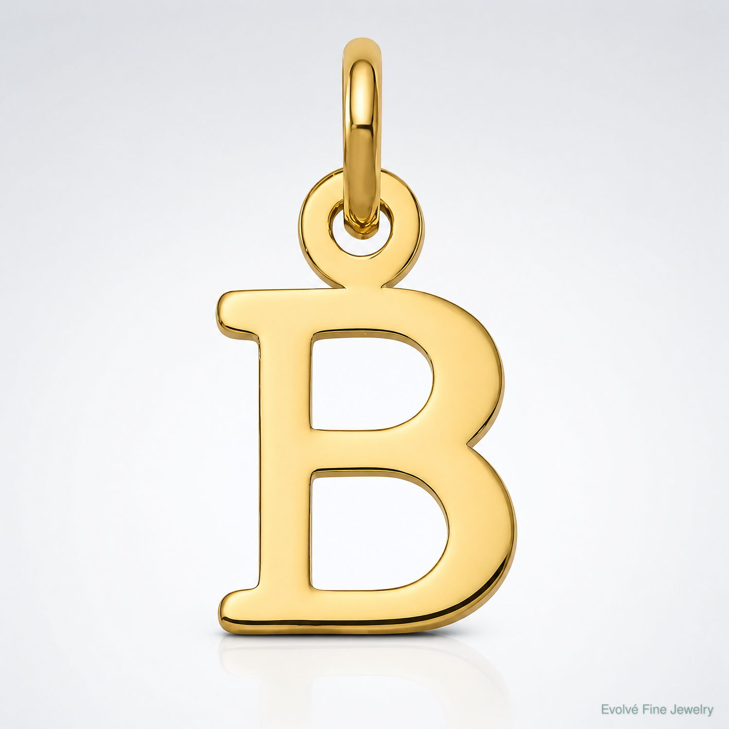 14ky Cutout Letter B Initial Pendant - Lifestyle View