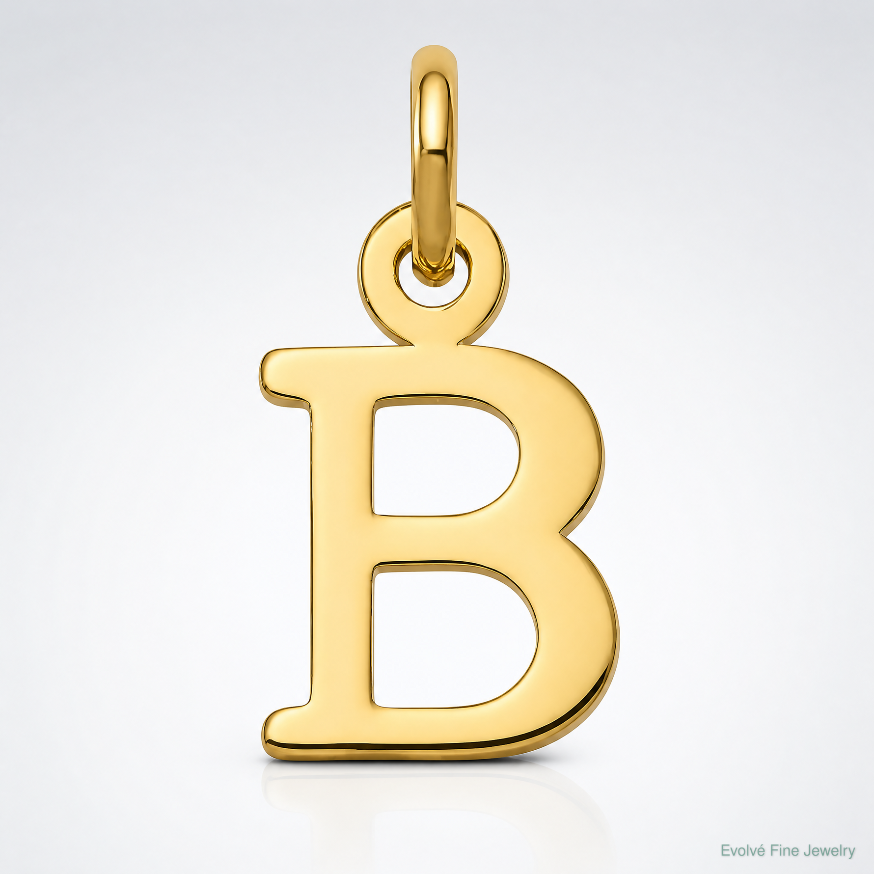 14ky Cutout Letter B Initial Pendant - Lifestyle View