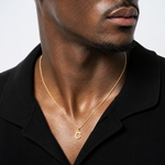 14ky Cutout Letter C Initial Pendant - Model Shot
