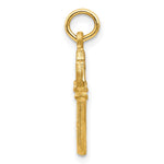 14K Polished Diamond-cut 3D Key Charm - Product Photo