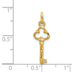 14K Polished Diamond-cut 3D Key Charm - Product Photo