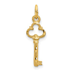 14K Polished Diamond-cut 3D Key Charm - Product Photo