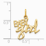 14K Yellow Gold BABY GIRL Charm - Product Photo