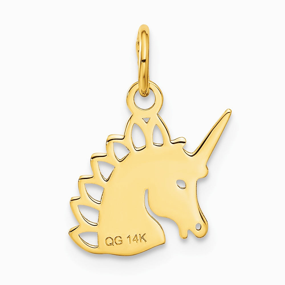 10K / 14K Yellow Gold CZ Filigree Cross Pendant - Product Photo
