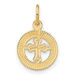 14K Eternal Life Cross in Circle Charm - Product Photo