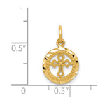 14K Eternal Life Cross in Circle Charm - Product Photo