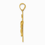 10K / 14K Yellow Gold Polished Solid Cross Pendant - Product Photo