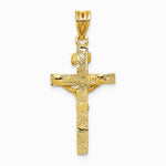 10K / 14K Yellow Gold Polished Solid Cross Pendant - Product Photo