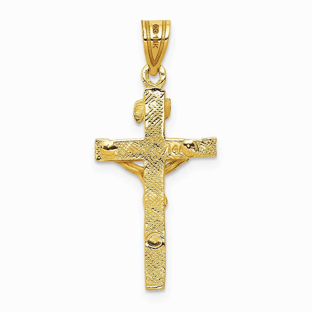 10K / 14K Yellow Gold Polished Solid Cross Pendant - Product Photo