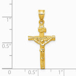 10K / 14K Yellow Gold Polished Solid Cross Pendant - Product Photo