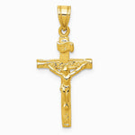 10K / 14K Yellow Gold Polished Solid Cross Pendant - Product Photo