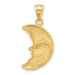 14k Satin Diamond-cut Moon Charm - Product Photo