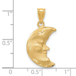 14k Satin Diamond-cut Moon Charm - Product Photo