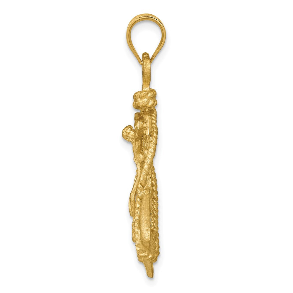 14K Yellow Gold Mariners Crucifix Pendant - Product Photo