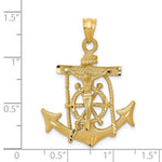 14K Yellow Gold Mariners Crucifix Pendant - Product Photo