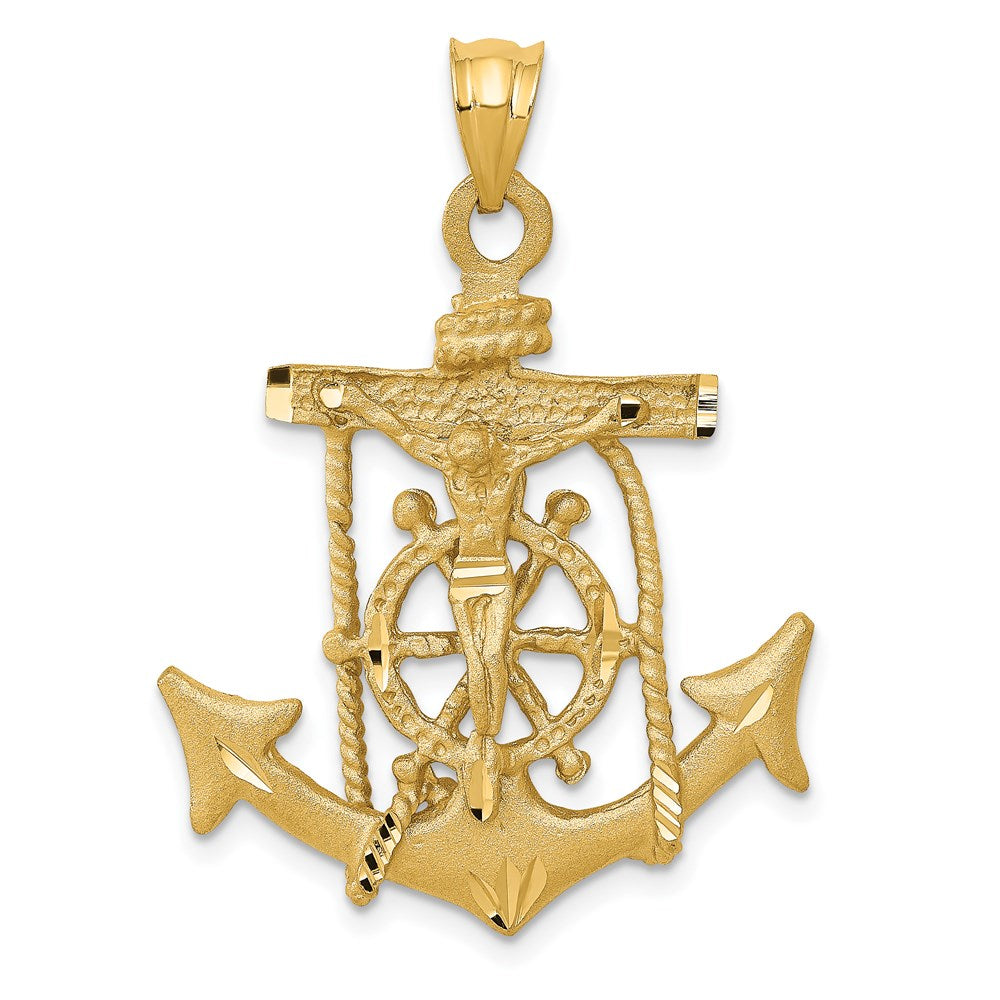 14K Yellow Gold Mariners Crucifix Pendant