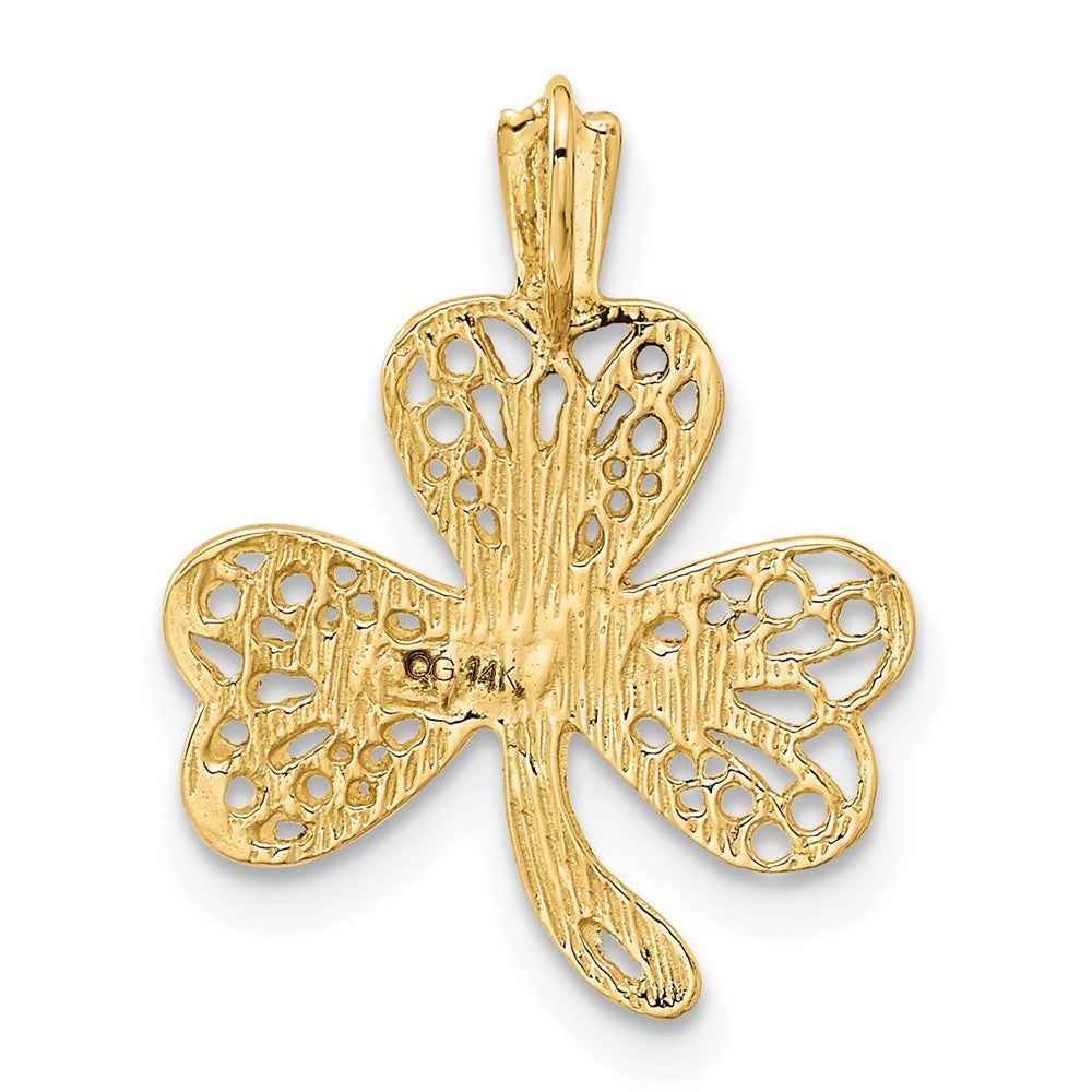 14k Filigree Shamrock Charm - Product Photo