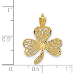 14k Filigree Shamrock Charm - Product Photo