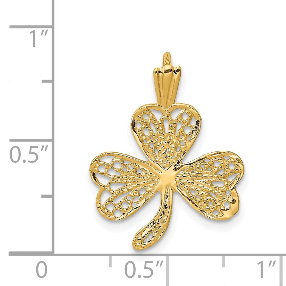 14k Filigree Shamrock Charm - Product Photo