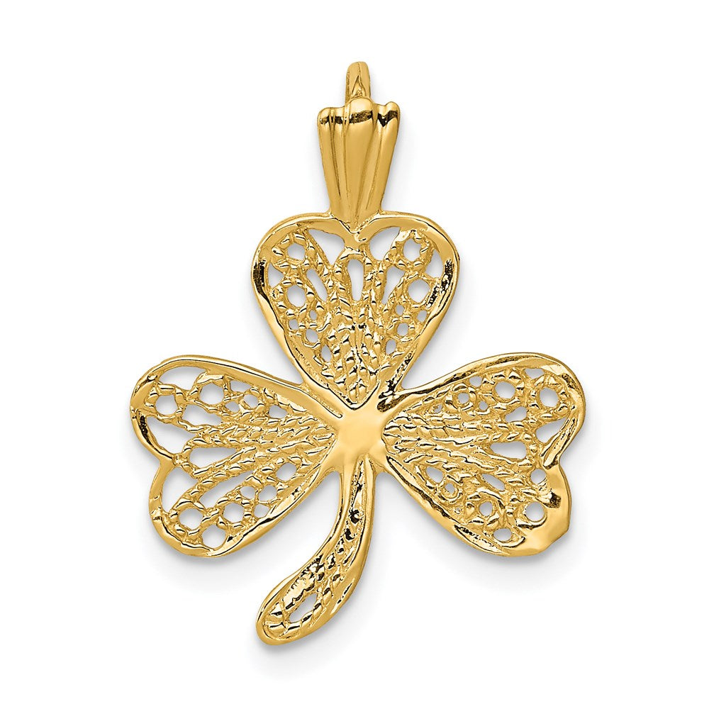 14k Filigree Shamrock Charm - Product Photo