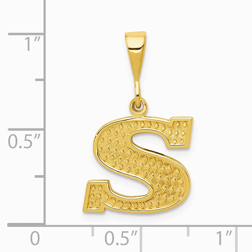 10K / 14K Yellow Gold 10KY Initial S Pendant - Product Photo