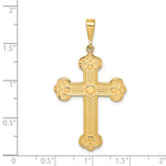 14K Yellow Gold Budded Cross Pendant - Product Photo