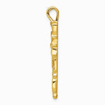 10K / 14K Yellow Gold Nugget Cross Pendant - Product Photo
