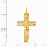 10K / 14K Yellow Gold Nugget Cross Pendant - Product Photo