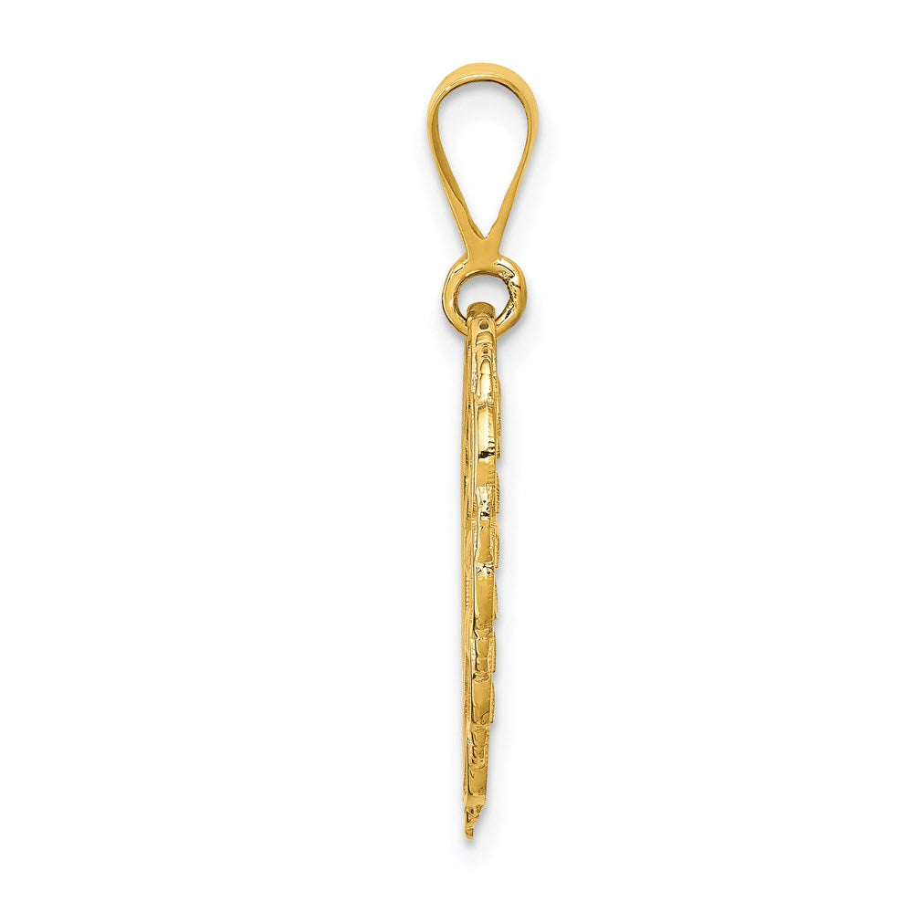 14k Reversible I LOVE YOU Heart Pendant - Product Photo