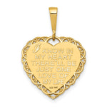 14k Reversible I LOVE YOU Heart Pendant - Product Photo