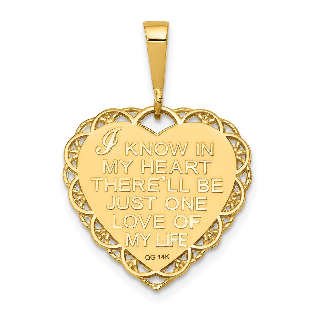 14k Reversible I LOVE YOU Heart Pendant - Product Photo