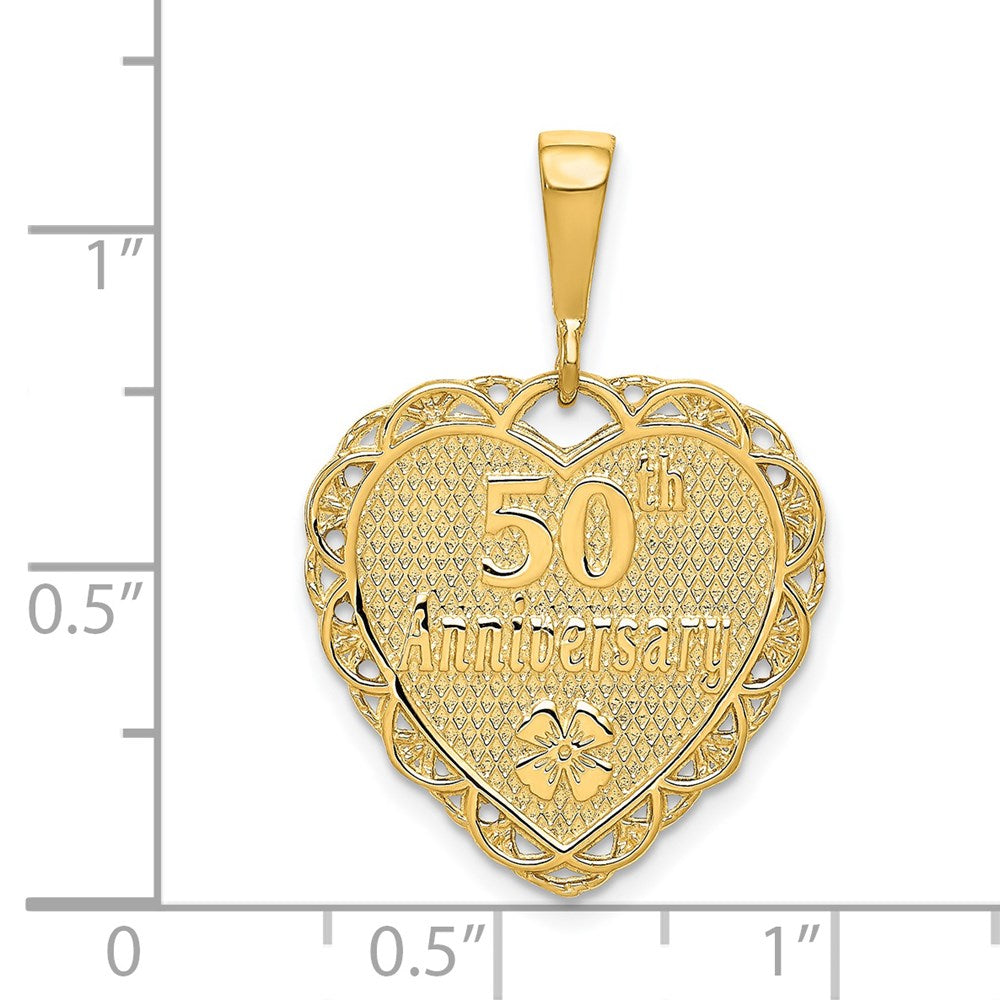 10K / 14K Yellow Gold 50th Anniversary Charm - Product Photo