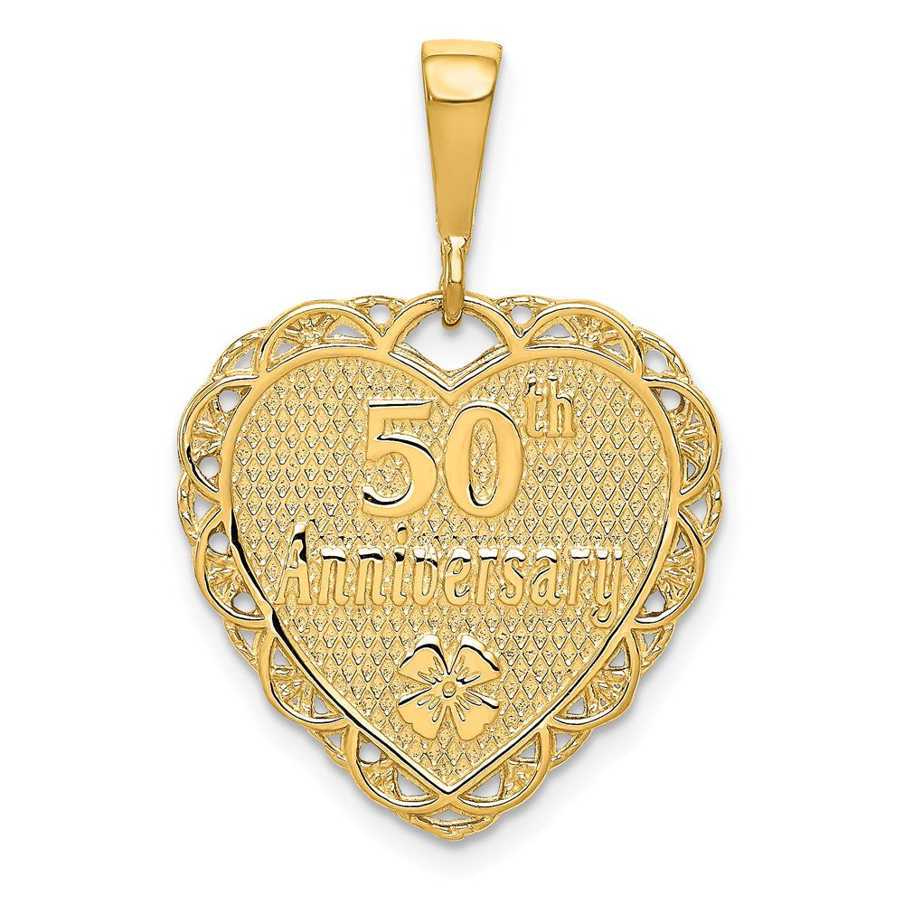 10K / 14K Yellow Gold 50th Anniversary Charm - Product Photo
