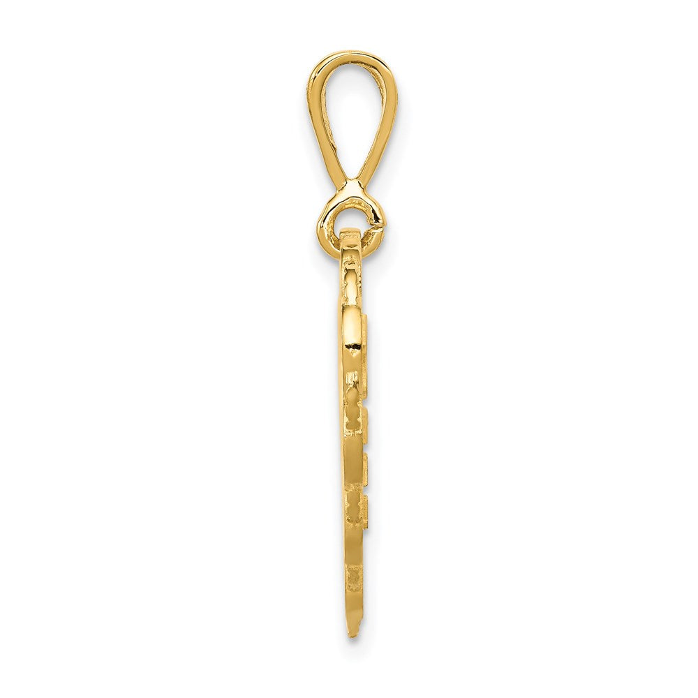 14k Reversible FOR MY DAUGHTER Heart Charm - Product Photo