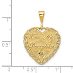 14k Reversible FOR MY DAUGHTER Heart Charm - Product Photo