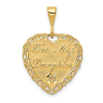 14k Reversible FOR MY DAUGHTER Heart Charm - Product Photo