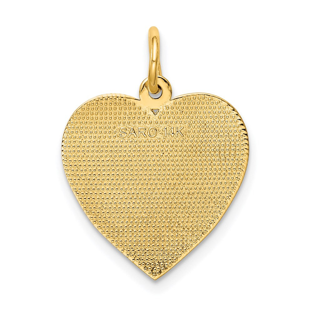 14K Yellow Gold GRANDMA Heart Charm - Product Photo