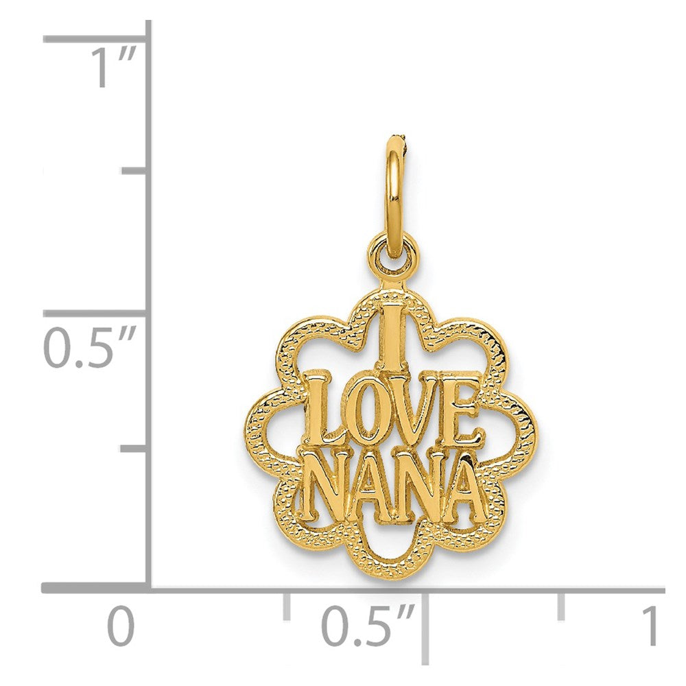 14K Yellow Gold I LOVE NANA Charm - Product Photo