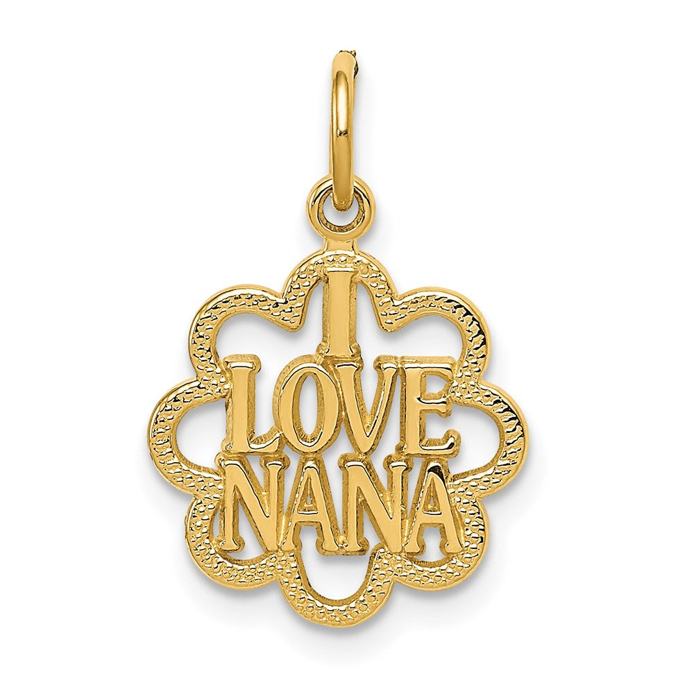 14K Yellow Gold I LOVE NANA Charm - Product Photo