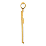 14K Yellow Gold Satin and Diamond -Cut Cross Pendant - Product Photo