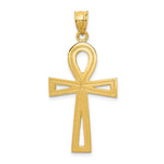 14K Yellow Gold Ankh Cross Charm - Product Photo