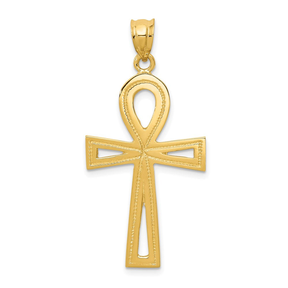 14K Yellow Gold Ankh Cross Charm