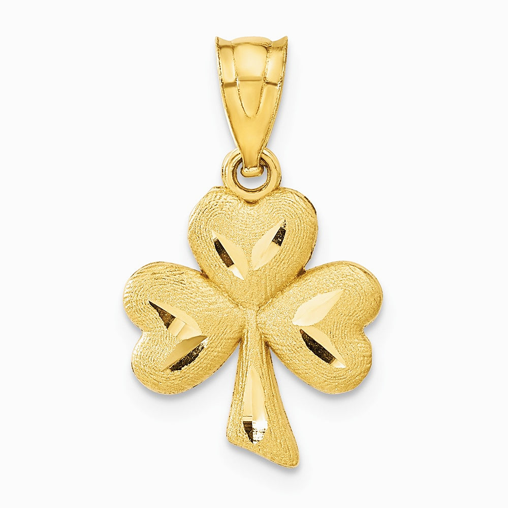 14K Yellow Gold Shamrock Charm - Product Photo