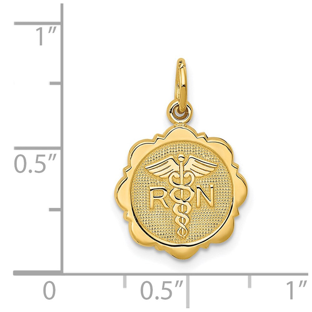 14k RN Registered Nurse Disc Charm - Product Photo