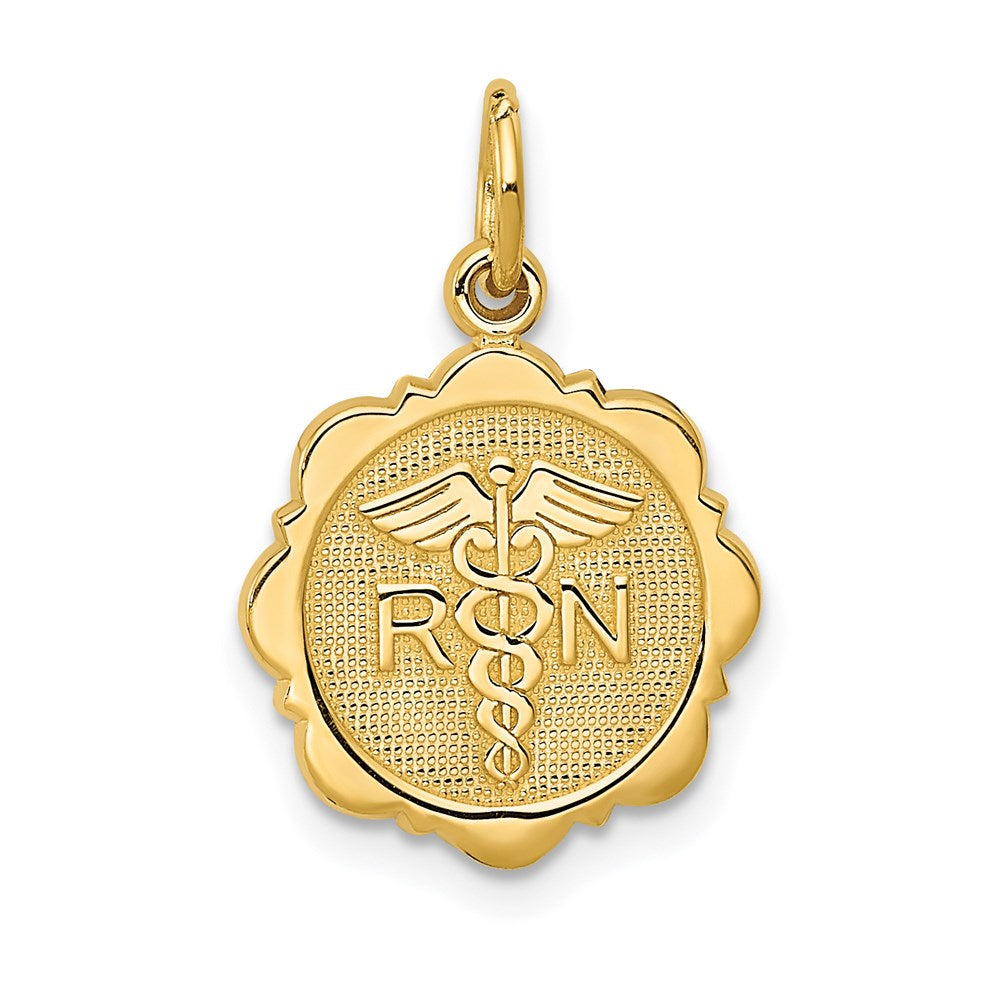 14k RN Registered Nurse Disc Charm - Product Photo