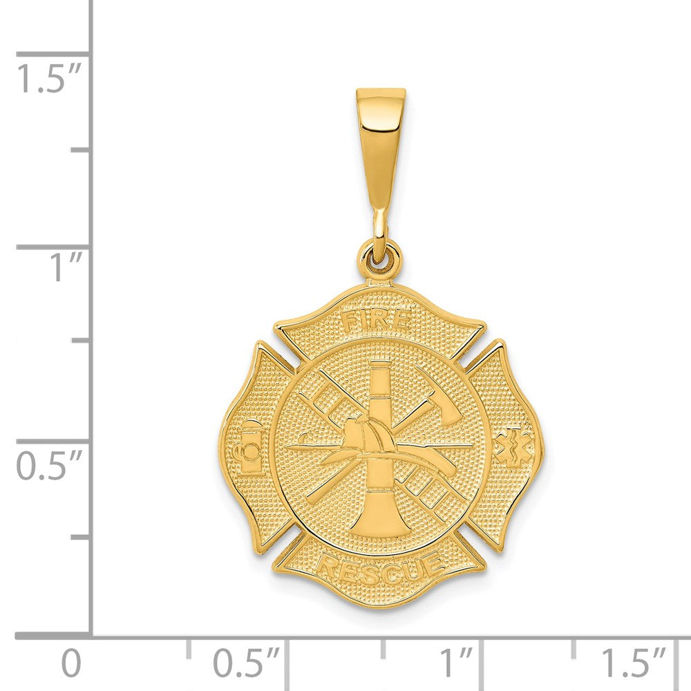 10K / 14K Yellow Gold Fire Rescue Pendant - Product Photo