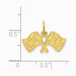 10K / 14K Yellow Gold Racing Flags Charm - Product Photo