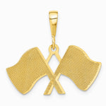 10K / 14K Yellow Gold Racing Flags Pendant - Product Photo